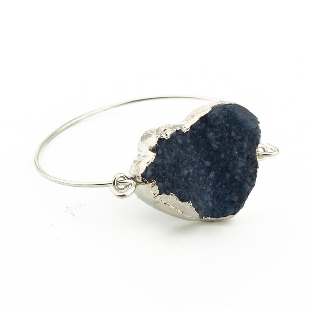 Heart of Navy Resin- Bangle Bracelet